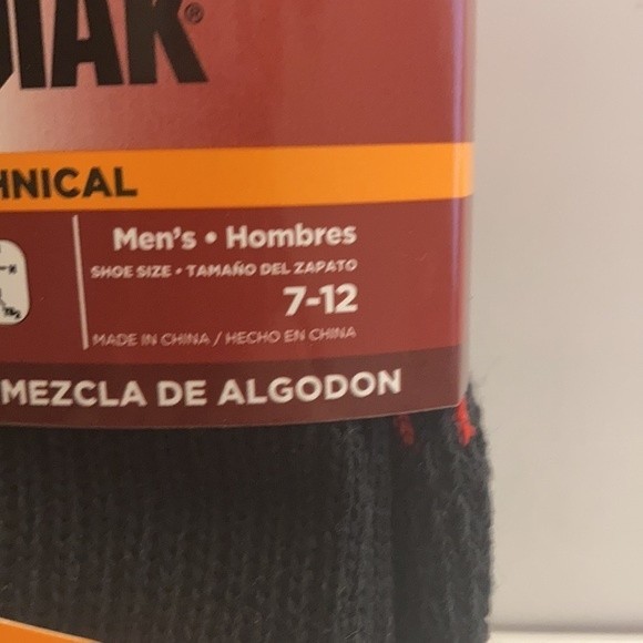 Kodiak Technical Men's Socks Black Red Heavy Cushion Arch Support - Picture 4 of 14